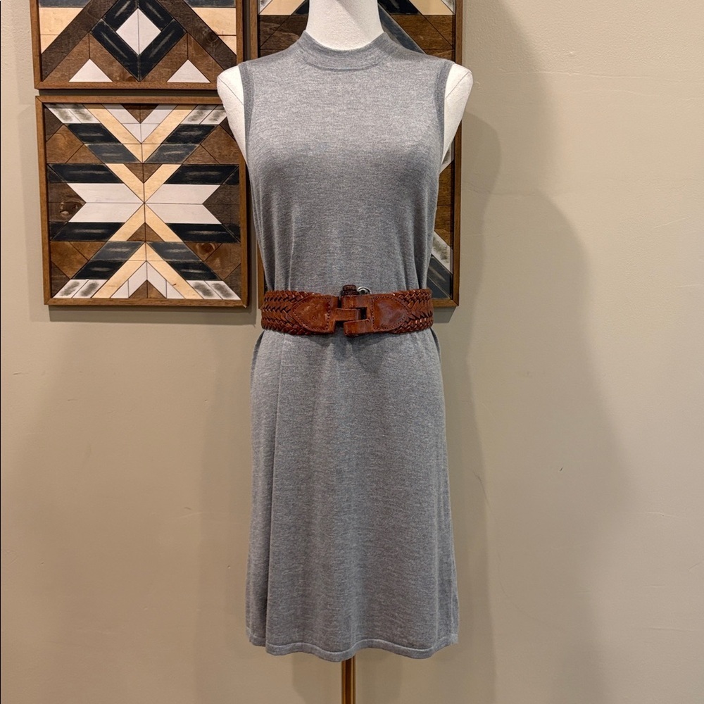 NAADAM Silk Cashmere Grey Mock Neck Sleeveless Sweater Dress size Small